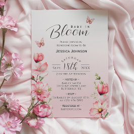 Lente Bloem Roze Baby in Bloom Meisje Baby Shower Kaart