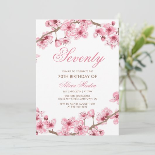 Lente Bloem Roze Kersenbloesem Verjaardag Kaart (Staand voorkant)