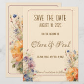 Lente bloem save the date (Voorkant / Achterkant)