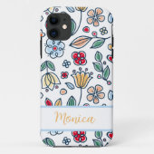Lente bloem scandinavische stijl aangepaste naam Case-Mate iPhone case (Achterkant)