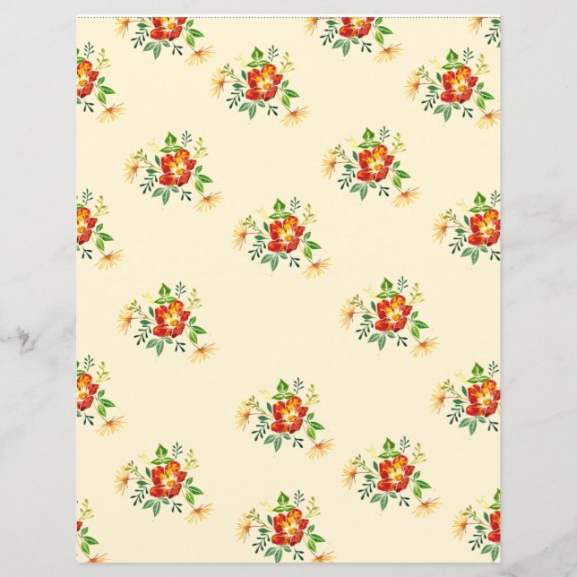 Lente Bloem Scrapbook Papier (Voorkant)