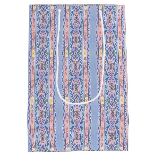 Lente Bloem Streep Medium Cadeauzakje (Achterkant)