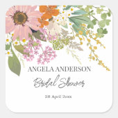 Lente Bloem Tuin Bruidsfeest Papieren Coaster Vierkante Sticker (Voorkant)