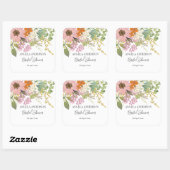 Lente Bloem Tuin Bruidsfeest Papieren Coaster Vierkante Sticker (Vel)