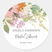 Lente Bloem Tuin Bruiloft Feest Papieren Coaster Ronde Sticker (Voorkant)