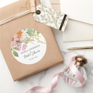 Lente Bloem Tuin Bruiloft Feest Papieren Onderzett Ronde Sticker