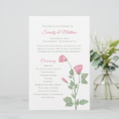 Lente Bloem Tuin Roze Bloemen Bruiloft Programma (Staand voorkant)