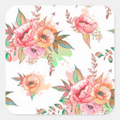 lente Bloem Vierkante Sticker (Voorkant)