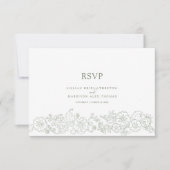 Lente bloem vlinders kunst bruiloft groene maaltij RSVP kaartje (Voorkant)