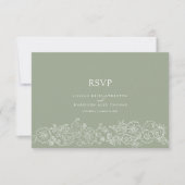 Lente bloem vlinders kunst bruiloft groene maaltij RSVP kaartje (Voorkant)