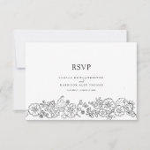 Lente bloem vlinders kunst bruiloft maaltijd optie RSVP kaartje (Voorkant)