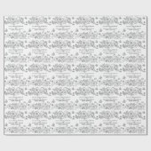 Lente bloem vlinders lijn kunst bruiloft cadeaupapier (Vlak)