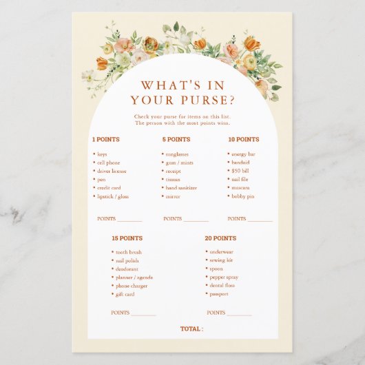 Lente Bloem Wat Zit Er In Je Tas Baby Shower (Voorkant)