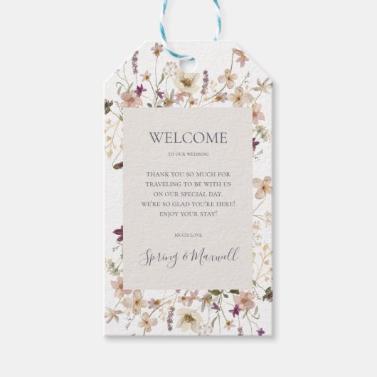 Lente Bloem | White Wedding Welcome Cadeaulabel (Voorkant)