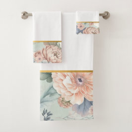  LENTE BLOEMBLAUW BADKAMER HANDDOEK SET