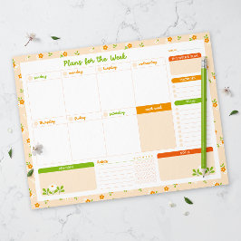 Lente Bloemboeketten Wekelijkse Zondag Start Plann Notitieblok