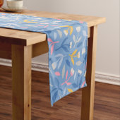 Lente Bloemen Aangepast Blauw & Roze Medium Tafelloper (Voorbeeld)