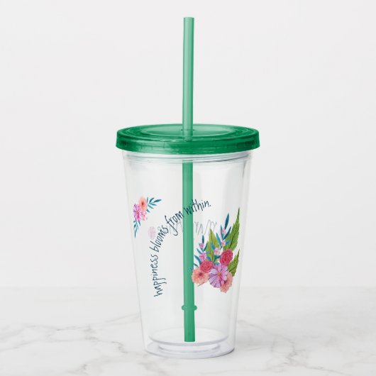 Lente Bloemen Acryl Drinkbeker (Voorkant)