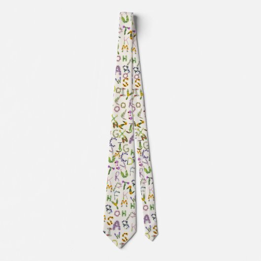 Lente Bloemen - Alphabet Boho Stropdas (Voorkant)