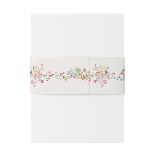 Lente Bloemen Armen Monogram bruiloft Uitnodigingen Wikkel (Achterkant Voorbeeld)