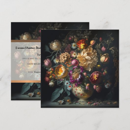 Lente Bloemen Arrangement Huwelijksuitnodiging Kaart (Voorkant / Achterkant)