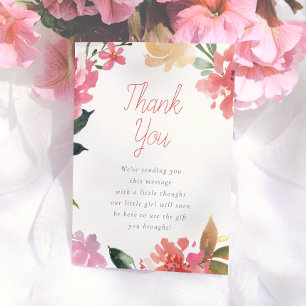Lente Bloemen   Baby Shower Dank Je Bedankkaart