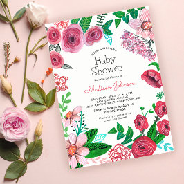Lente Bloemen | Baby Shower | Uitnodiging