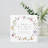 Lente Bloemen Baby's in Bloom Square Baby shower | Kaart (Staand voorkant)