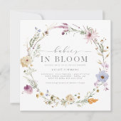 Lente Bloemen Baby's in Bloom Square Baby shower | Kaart (Voorkant)