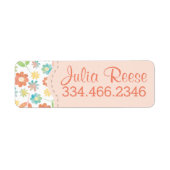 Lente Bloemen & bladeren Digitale Waterverf Patroo Etiket (Voorkant)