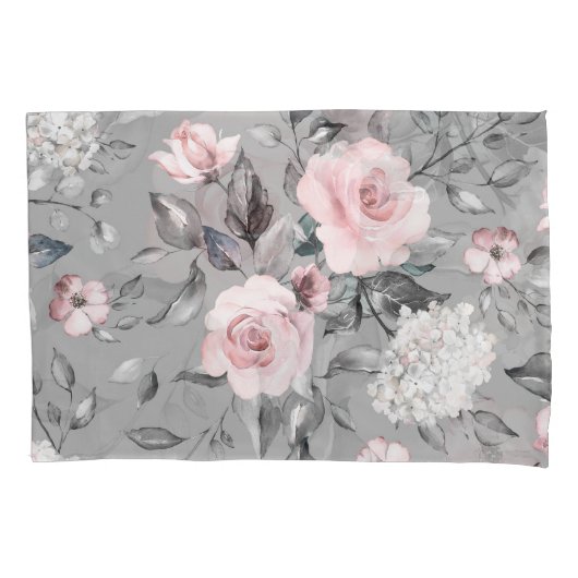 Lente bloemen bladeren hand getrokken kussensloop (Voorkant)