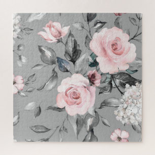 Lente bloemen bladeren hand getrokken legpuzzel