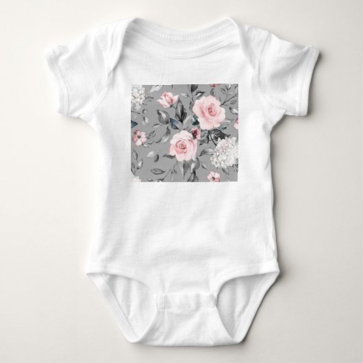 Lente bloemen bladeren hand getrokken romper (Voorkant)