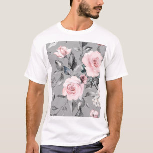 Lente bloemen bladeren hand getrokken t-shirt