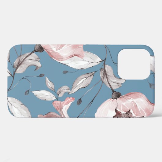 Lente bloemen, bladeren, naadloos ontwerp Case-Mate iPhone case (Achterkant (horizontaal))