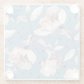 Lente bloemen, bladeren, naadloos ontwerp glazen onderzetter (Achterkant)