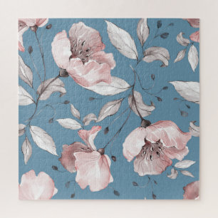 Lente bloemen, bladeren, naadloos ontwerp legpuzzel