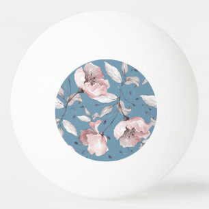 Lente bloemen, bladeren, naadloos ontwerp pingpongbal
