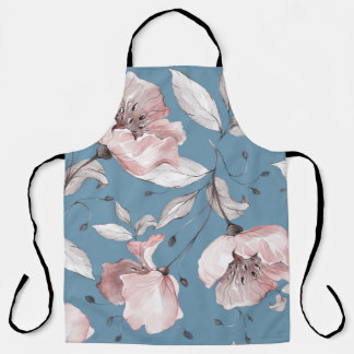 Lente bloemen, bladeren, naadloos ontwerp schort