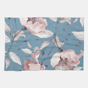 Lente bloemen, bladeren, naadloos ontwerp theedoek
