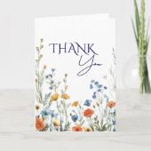 Lente bloemen blauw rood geel dank u bedankkaart (Voorkant)