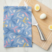Lente Bloemen Blauw & Roze Theedoek (Quarter Fold)