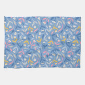 Lente Bloemen Blauw & Roze Theedoek (Horizontaal)