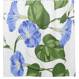 Lente bloemen. Blauwe bloemen. Douchegordijn