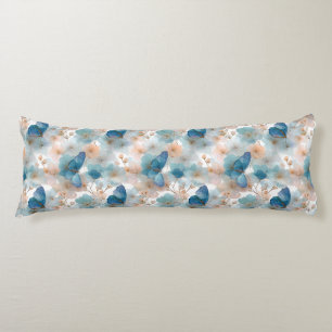 Lente Bloemen & Blauwe Vlinder Vintage Lichaamskussen
