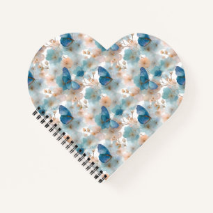 Lente Bloemen & Blauwe Vlinder Vintage Notitieboek