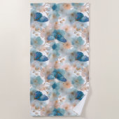 Lente bloemen & Blauwe Vlinder Vintage Strandlaken (Voorkant)