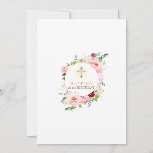 Lente Bloemen Bloeien Eerst Verjaardag & Doop Kaart (Achterkant)