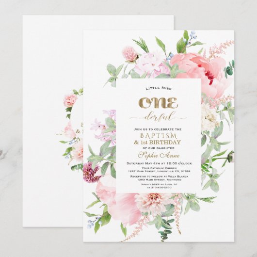 Lente Bloemen Bloeien Eerst Verjaardag & Doop Kaart (Voorkant / Achterkant)