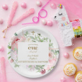 Lente Bloemen Bloeien Eerst Verjaardag & Doop Papieren Bordje (Feest)